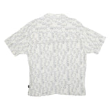 JOHN HENRY Mens White Pattern Shirt L Lightweight Casual Viscose