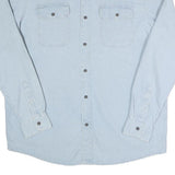WRANGLER Mens Light Blue Cotton Blend Shirt L Long Sleeve Casual Denim Style