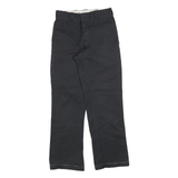 DICKIES Mens Black Cotton Blend Regular Fit Straight Leg Trousers W28 L30