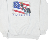 Mens White Sweatshirt Statue Of Liberty America Crew Neck XL Cotton Blend