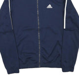 ADIDAS Mens Navy Blue Classic Jacket S Polyester Blend Zip Track Top