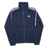 ADIDAS Mens Navy Blue Classic Jacket S Polyester Blend Zip Track Top