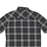 DICKIES Mens Black & Grey Check Short Sleeve Shirt M Workwear Casual