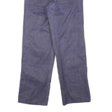 WORKER Mens Cotton Blend Blue Regular Fit Straight Leg Trousers W35 L34 Button