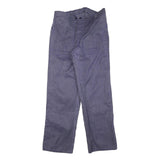 WORKER Mens Cotton Blend Blue Regular Fit Straight Leg Trousers W35 L34 Button
