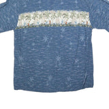 CAMPIA Mens Blue Hawaiian Shirt XL Tropical Palm Print Casual Summer Style