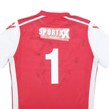 MACRON Mens Red & White FC Thun Football Shirt M Short Sleeve Round Neck