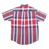 NAUTICA Mens Red & Blue Check Shirt XL Cotton Blend Casual Short Sleeve Button