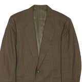 LANVIN Mens Brown & Green Wool Blend Check Blazer Jacket M Classic Tailored