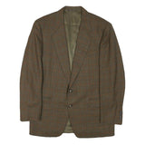 LANVIN Mens Brown & Green Wool Blend Check Blazer Jacket M Classic Tailored