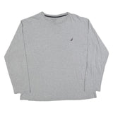 NAUTICA Mens Grey Long Sleeve Crew Neck Cotton Blend T-Shirt XL Casual