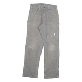 CARHARTT Mens Relaxed Grey Cotton Blend Trousers W30 L32 Workwear Durable Zip