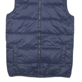 SWISSTECH Mens Blue Sleeveless Puffer Jacket M Polyester Blend Zip Casual