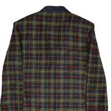 Womens Black & Yellow Check Jacket L Acetate Button Closure Classic Fit Stylish