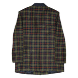 Womens Black & Yellow Check Jacket L Acetate Button Closure Classic Fit Stylish