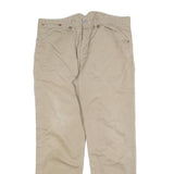 LEVI'S Mens Beige Cotton Blend Relaxed Straight Trousers W34 L30 Casual Button