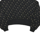 NIKE Womens Black Crew Neck S Sweatshirt All Over Print Cotton Blend