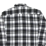 Mens Black & White Check Cotton Shirt XL Classic Plaid Button Pockets
