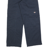DICKIES Mens Cotton Blend Blue Loose Straight Trousers W27 L30 Workwear