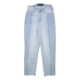HOLLISTER Womens Jeans Blue Relaxed Straight Denim Light W24 L24 Frayed Hem