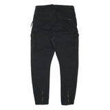 PULL & BEAR Mens Slim Black Cargo Trousers W28 L26 Cotton Blend Button Closure