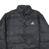 ADIDAS Mens Black Bomber Jacket 2XL Polyester Blend Plain Zip Closure Casual