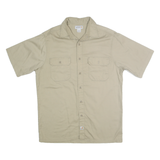 CARHARTT Mens Beige Short Sleeve Cotton Blend Shirt L Workwear Utility Casual