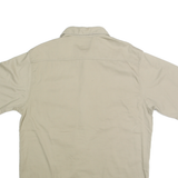 CARHARTT Mens Beige Short Sleeve Cotton Blend Shirt L Workwear Utility Casual