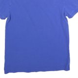 TOMMY HILFIGER Mens Blue Short Sleeve Plain Polo Shirt M Cotton Blend Casual