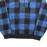 TRADER BAY Womens Blue & Black Patterned Jumper Pullover Check Round Neck