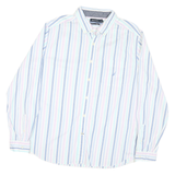 NAUTICA Mens Blue & Pink Striped Cotton Blend Shirt XL Classic Fit Button-Down
