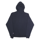 CHAMPION Mens Navy Blue Hoodie S Cotton Blend Pullover Sweatshirt
