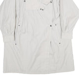 Womens White Cream Jacket UK 8 Polyester Blend Button Closure Plain Elegant