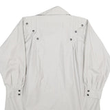 Womens White Cream Jacket UK 8 Polyester Blend Button Closure Plain Elegant
