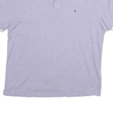 TOMMY HILFIGER Mens Light Purple Polo Shirt Short Sleeve Cotton L Casual Top