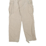 CARHARTT Mens Regular Beige Cargo Cotton Blend Trousers W32 L32 Workwear
