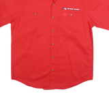 CHASE AUTHENTICS Mens Red Sears Point Short Sleeve Shirt L Button Collar Cotton