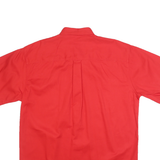CHASE AUTHENTICS Mens Red Sears Point Short Sleeve Shirt L Button Collar Cotton