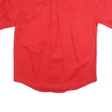 CHASE AUTHENTICS Mens Red Sears Point Short Sleeve Shirt L Button Collar Cotton