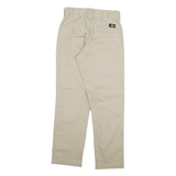 DICKIES Mens Slim Beige Cotton Blend Slim Straight Trousers W28 L27 Workwear