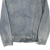 LEVI'S Mens Blue Denim Jacket L Cotton Blend Button Closure Classic Fit Fashion