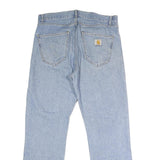 CARHARTT Mens Regular Fit Button Closure Light Blue Denim Jeans W36 L29 Classic