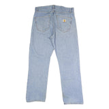 CARHARTT Mens Regular Fit Button Closure Light Blue Denim Jeans W36 L29 Classic