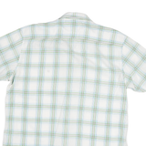 TOMMY HILFIGER Mens White & Green Check Shirt L Cotton Blend Casual Summer