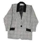 WOOLMARK Womens Black & White Houndstooth Wool Button Jacket M Woven Classic