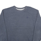 CHAMPION Mens Blue Crew Neck L Cotton Blend Sweatshirt Classic Logo Pullover