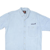 WRANGLER Mens Blue Denim Short Sleeve Shirt M Casual Button Down Summer