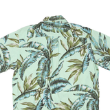COOKE STREET Mens Green Blue Leaf Pattern Cotton Blend Shirt XL Casual Summer
