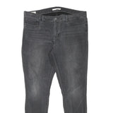 LEVI'S Womens Slim Black Denim Jeans Zip W37 L31 Stylish Casual