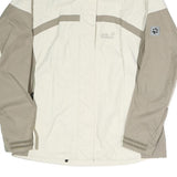 JACK WOLFSKIN Womens Cream & Beige Outdoor Jacket UK 12 Polyester Blend Zip